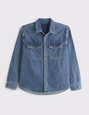 Camisa casual Abercrombie & Fitch de algodón manga larga para hombre