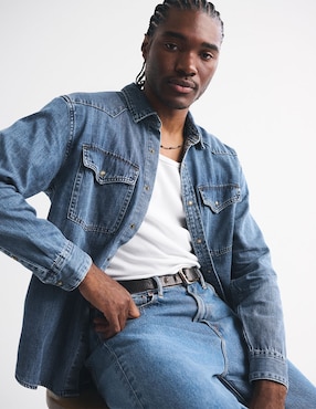 Camisa casual Abercrombie & Fitch de algodón manga larga para hombre