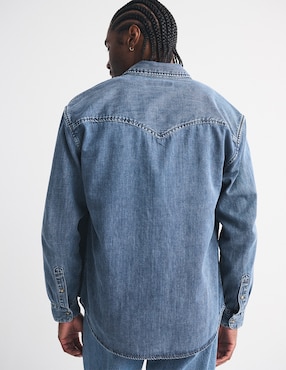 Camisa casual Abercrombie & Fitch de algodón manga larga para hombre