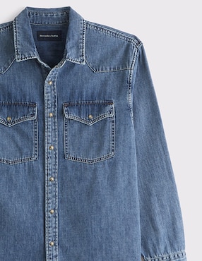 Camisa casual Abercrombie & Fitch de algodón manga larga para hombre