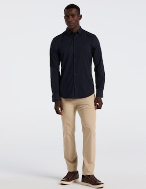 Camisa de vestir Perry Ellis de algodón manga larga para hombre