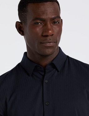 Camisa de vestir Perry Ellis de algodón manga larga para hombre