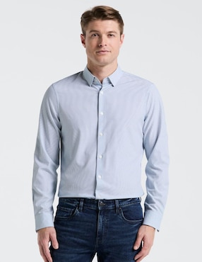 Camisa casual Perry Ellis manga larga para hombre