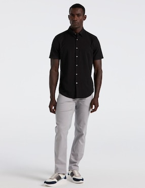 Camisa casual Perry Ellis de algodón manga corta para hombre