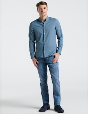 Camisa casual Perry Ellis manga larga para hombre