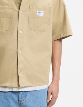 Camisa casual Hugo Blue de algodón manga corta para hombre