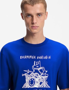 Playera Hugo Blue cuello redondo para hombre
