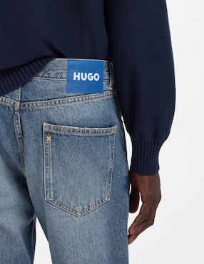 Jeans straight Hugo Blue lavado medio para hombre