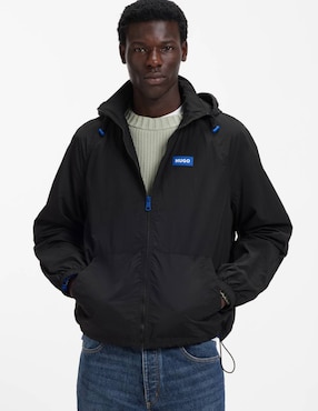 Chamarra rompevientos Hugo Blue impermeable con capucha para hombre