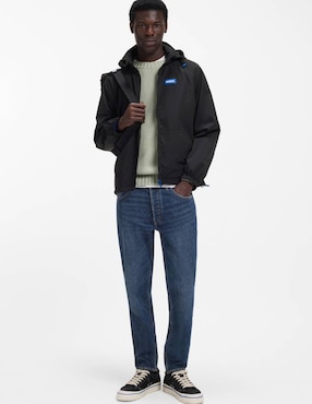Chamarra rompevientos Hugo Blue impermeable con capucha para hombre