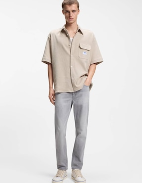 Camisa casual Hugo Blue de algodón manga corta para hombre