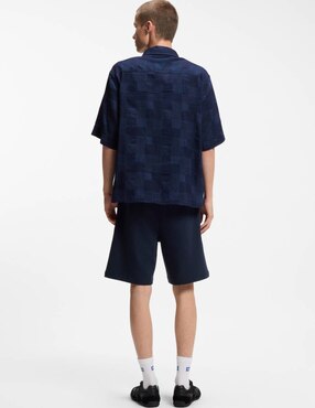 Camisa casual Hugo Blue de algodón manga corta para hombre