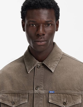 Chamarra Denim Hugo Blue de algodón para hombre