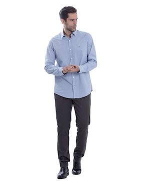 Camisa casual Kenneth Cole de algodón y poliéster manga larga para hombre