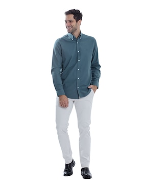 Camisa casual Kenneth Cole de algodón manga larga para hombre