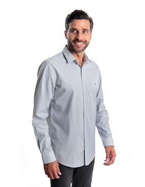 Camisa Kenneth Cole manga larga para hombre
