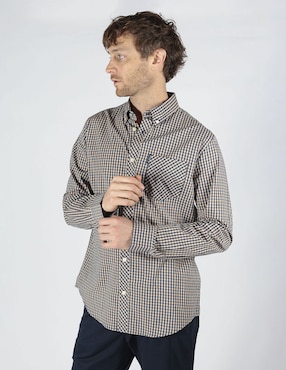 Camisa business casual Ben Sherman de algodón manga larga para hombre
