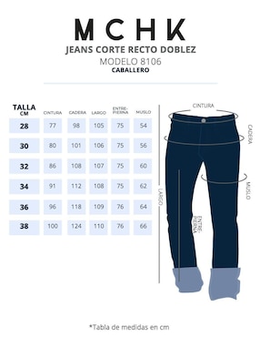 Jeans relaxed straight Mchk lavado obscuro para hombre