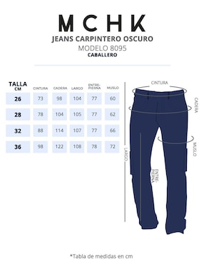 Jeans relaxed Mchk Carpintero con Bolsas lavado obscuro para hombre
