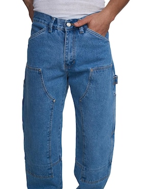 Jeans carpenter relaxed Mchk Carpintero con Bolsas lavado claro para hombre