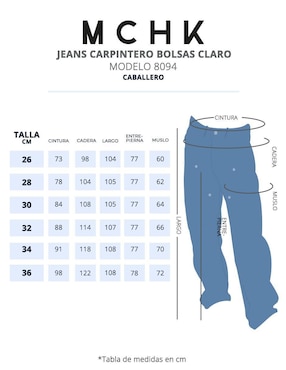 Jeans carpenter relaxed Mchk Carpintero con Bolsas lavado claro para hombre