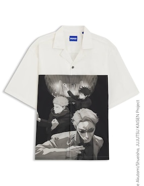 Camisa casual Hugo Blue de algodón manga corta para hombre