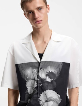 Camisa casual Hugo Blue de algodón manga corta para hombre