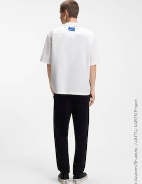 Camisa casual Hugo Blue de algodón manga corta para hombre
