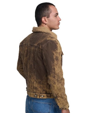 Chamarra Denim MCHK Borrego de Mezclilla con bolsillos para hombre