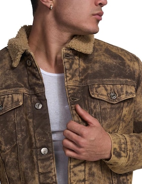 Chamarra Denim MCHK Borrego de Mezclilla con bolsillos para hombre