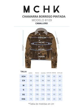 Chamarra Denim MCHK Borrego de Mezclilla con bolsillos para hombre