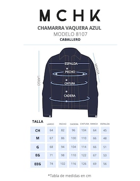 Chamarra Denim MCHK Vaquera de Mezclilla para hombre