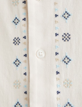 Camisa casual Abercrombie & Fitch de lino manga corta para hombre