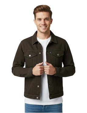 Chamarra denim Indicum Denim de mezclilla con bolsillos para hombre