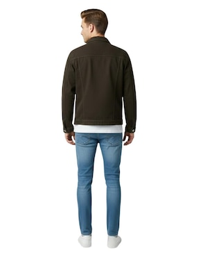 Chamarra denim Indicum Denim de mezclilla con bolsillos para hombre