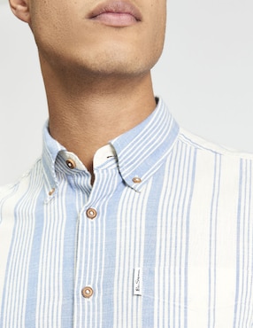Camisa casual Ben Sherman de algodón manga larga para hombre