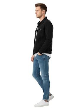 Chamarra denim Indicum Denim de mezclilla con bolsillos para hombre