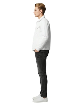 Chamarra denim Indicum Denim de mezclilla con bolsillos para hombre