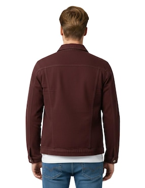 Chamarra denim Indicum Denim de mezclilla con bolsillos para hombre