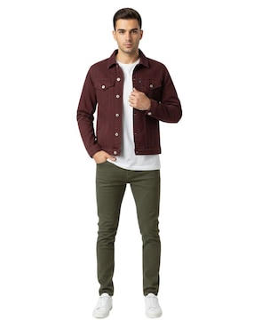 Chamarra denim Indicum Denim de mezclilla con bolsillos para hombre