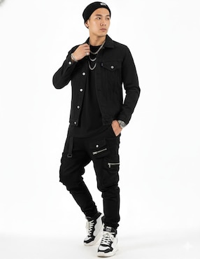 Chamarra denim Indicum Denim de mezclilla con bolsillos para hombre