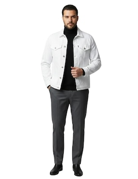 Chamarra denim Indicum Denim de mezclilla con bolsillos para hombre