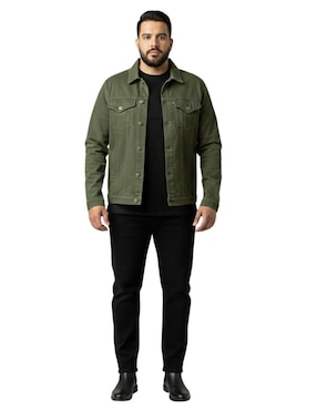 Chamarra denim Indicum Denim de mezclilla con bolsillos para hombre
