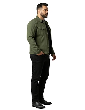 Chamarra denim Indicum Denim de mezclilla con bolsillos para hombre