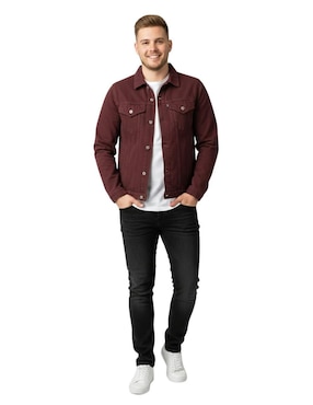 Chamarra denim Indicum Denim de mezclilla con bolsillos para hombre