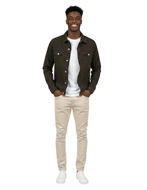 Chamarra denim Indicum Denim de mezclilla con bolsillos para hombre