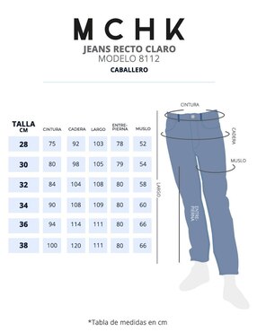 Jeans recto Mchk lavado claro para hombre