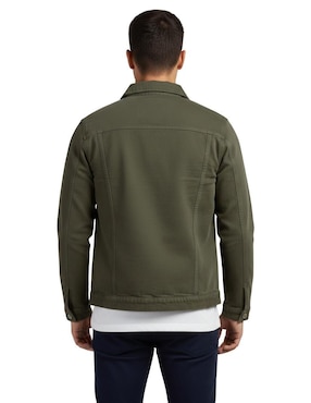 Chamarra denim Indicum Denim de mezclilla con bolsillos para hombre