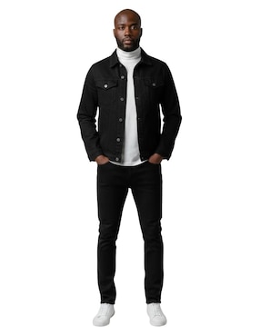 Chamarra denim Indicum Denim de mezclilla con bolsillos para hombre