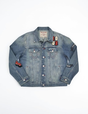 Chamarra denim True Religion de mezclilla con bolsillos para hombre